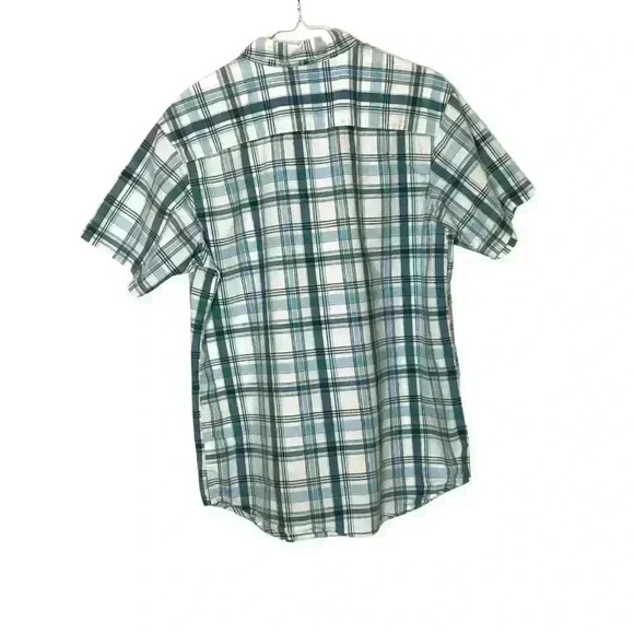 Columbia mens button front shirt M Regular Fit short sleeve blue plaid - Picture 2 of 5